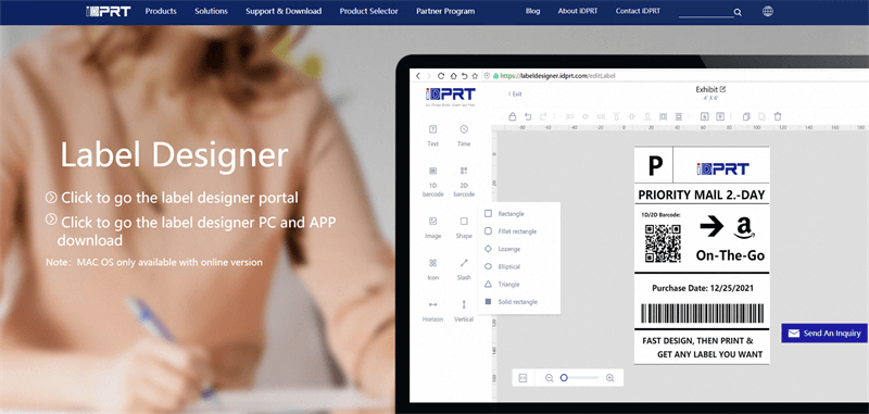 iDPRT Label Designer Software Interface
