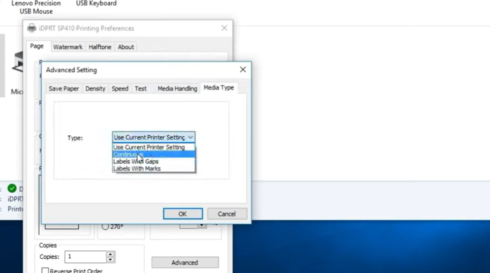 media-type-setting