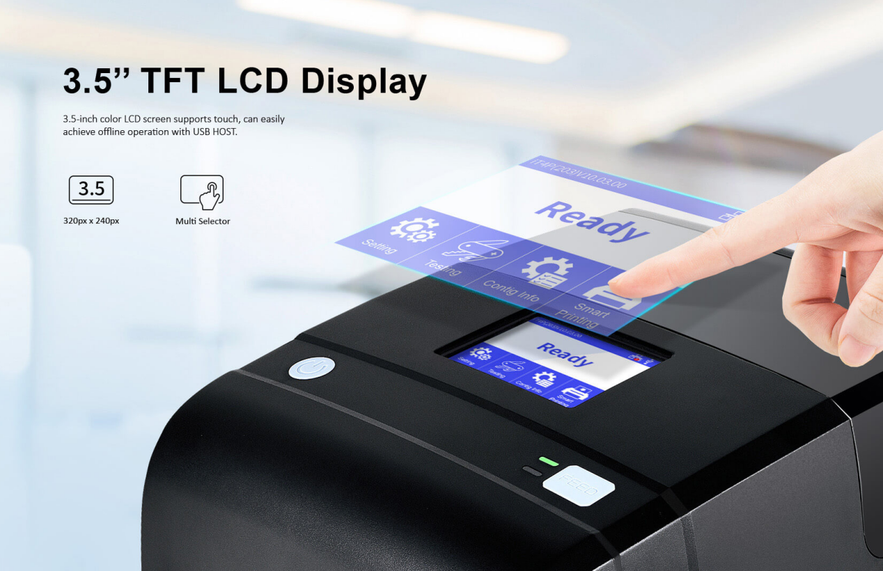 iDPRT iT4R RFID label printer na may 3.5 inch LCD display.png